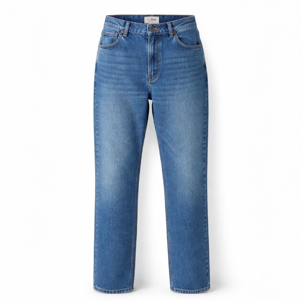 L.L.Bean EUC High Rise Relaxed Straight Jeans 16 P 100% Cotton Baggy / Mom fit